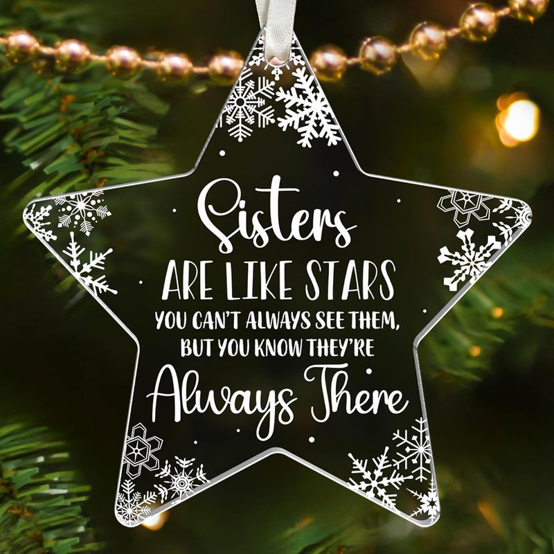 SUCHAGIFT Sister Ornaments 2025 Christmas - Sister Ornament - Sisters Ornaments - Sisters Gifts from Sis, Brother - Sis Gifts for Women - Acrylic Christmas Ornament 2025 - Image 1